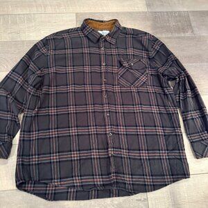 GIOBERTI MENS XXL LONG SLEEVE FLANNEL BUTTON UP SHIRT PLAID